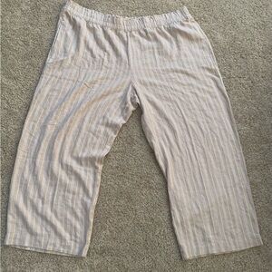 Just My Size Tan Striped Pants Brand New Size 3X. Fabric feels so comfortable.